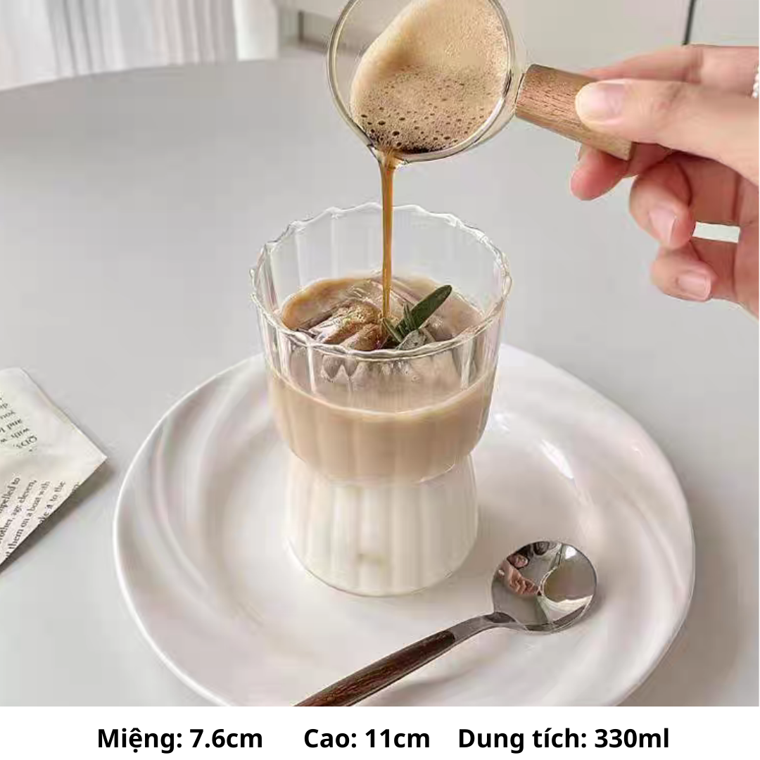 Heat-Resistant Thin Glass Cup – Elegant Aesthetic Coffee & Matcha Drinking Glass for Home Café Decoration – Hibi - 3