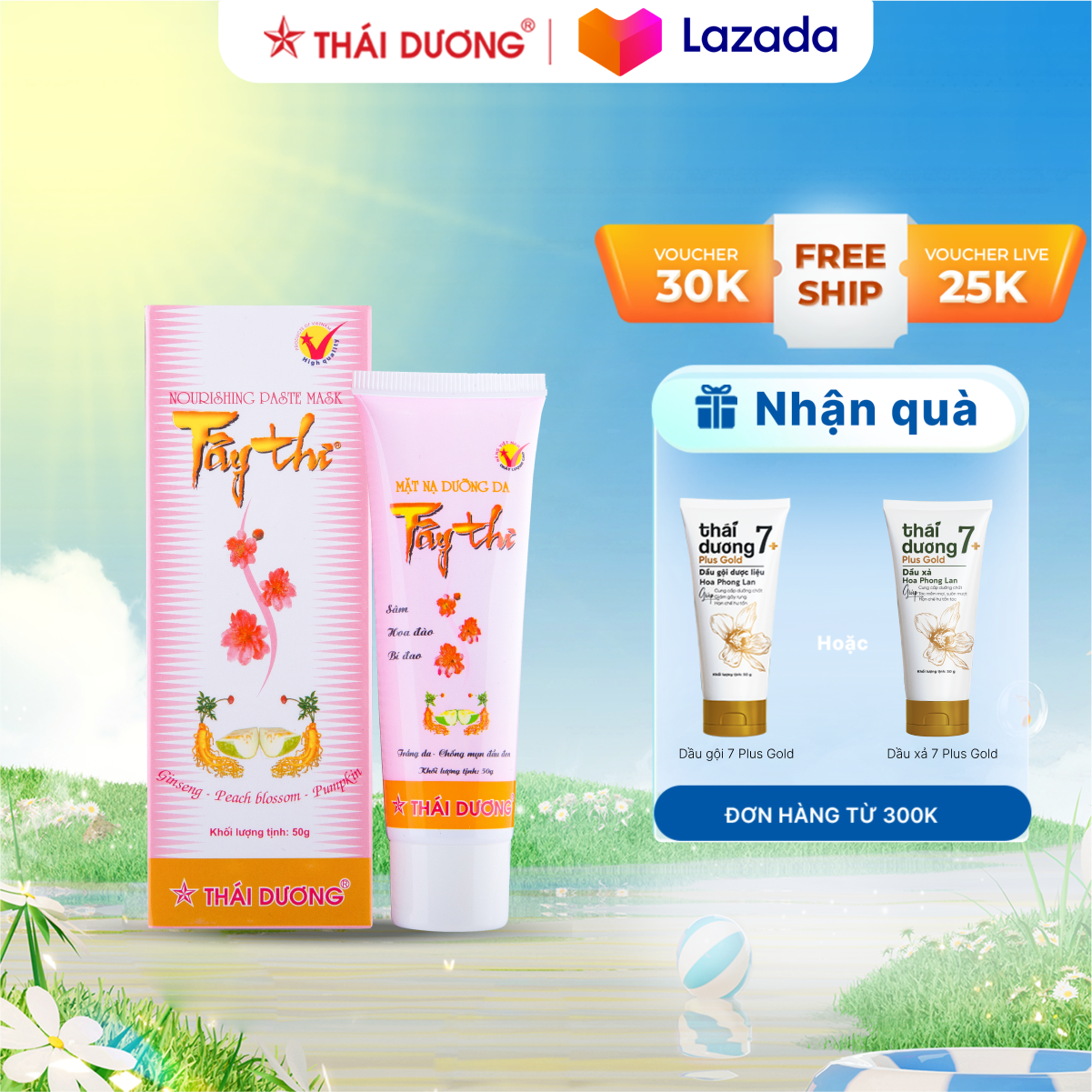 Mặt nạ tây thi dưỡng trắng hồng da sao thái dương 50g