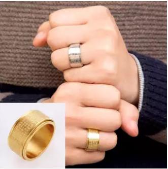 Nhẫn Xoay Titan Chú Đại Bi NHANXOAYHOASEN màu vàng