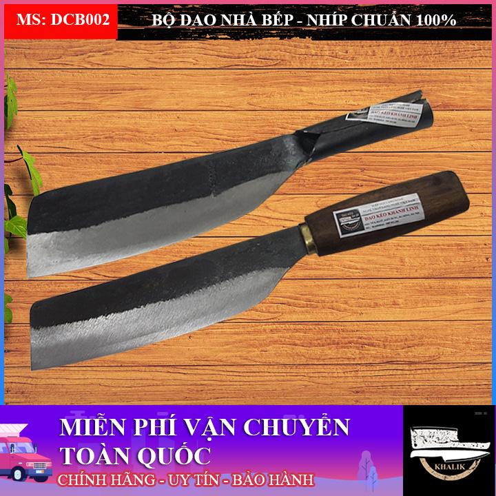 Bộ 02 dao bếp, dao chặt xương và dao thái to , dao nhíp xe - dao đa sỹ, khánh linh - dcb002