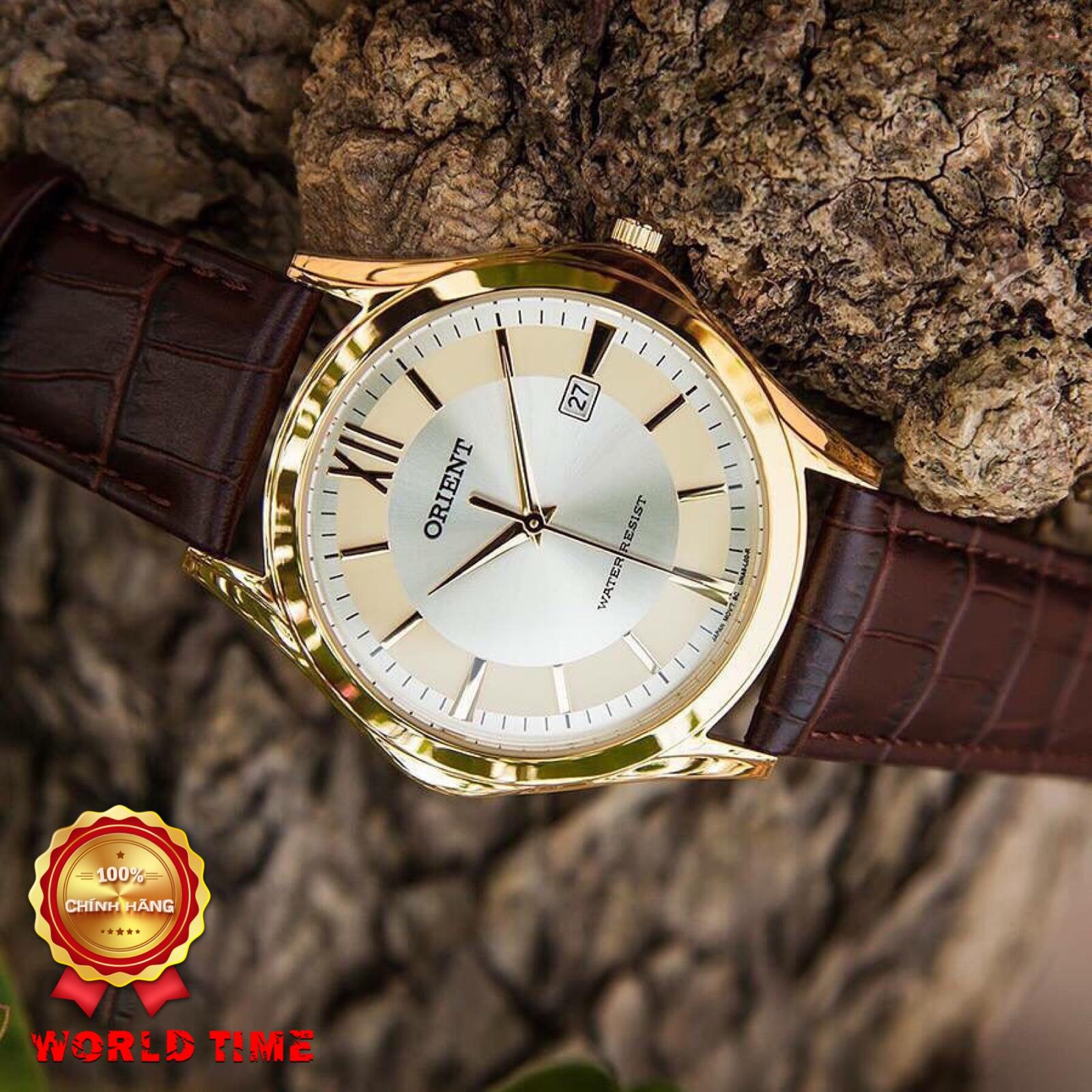 Đồng hồ nam cao cấp orient funa9002c0 chống xước, chống nước, dây da cao cấp