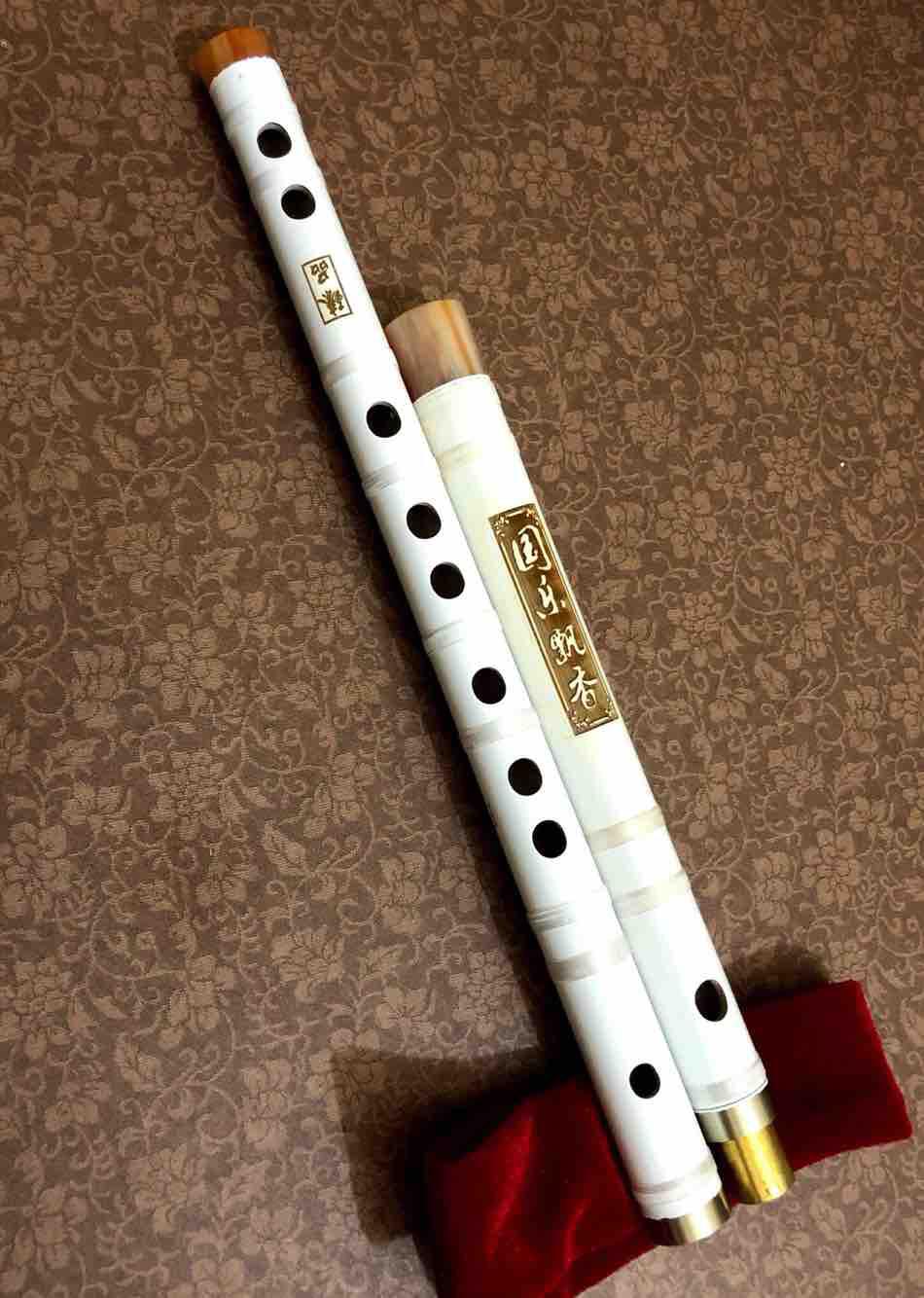 Sáo dizi màu trắng khớp nối inox cao cấp tone đô, la, sol