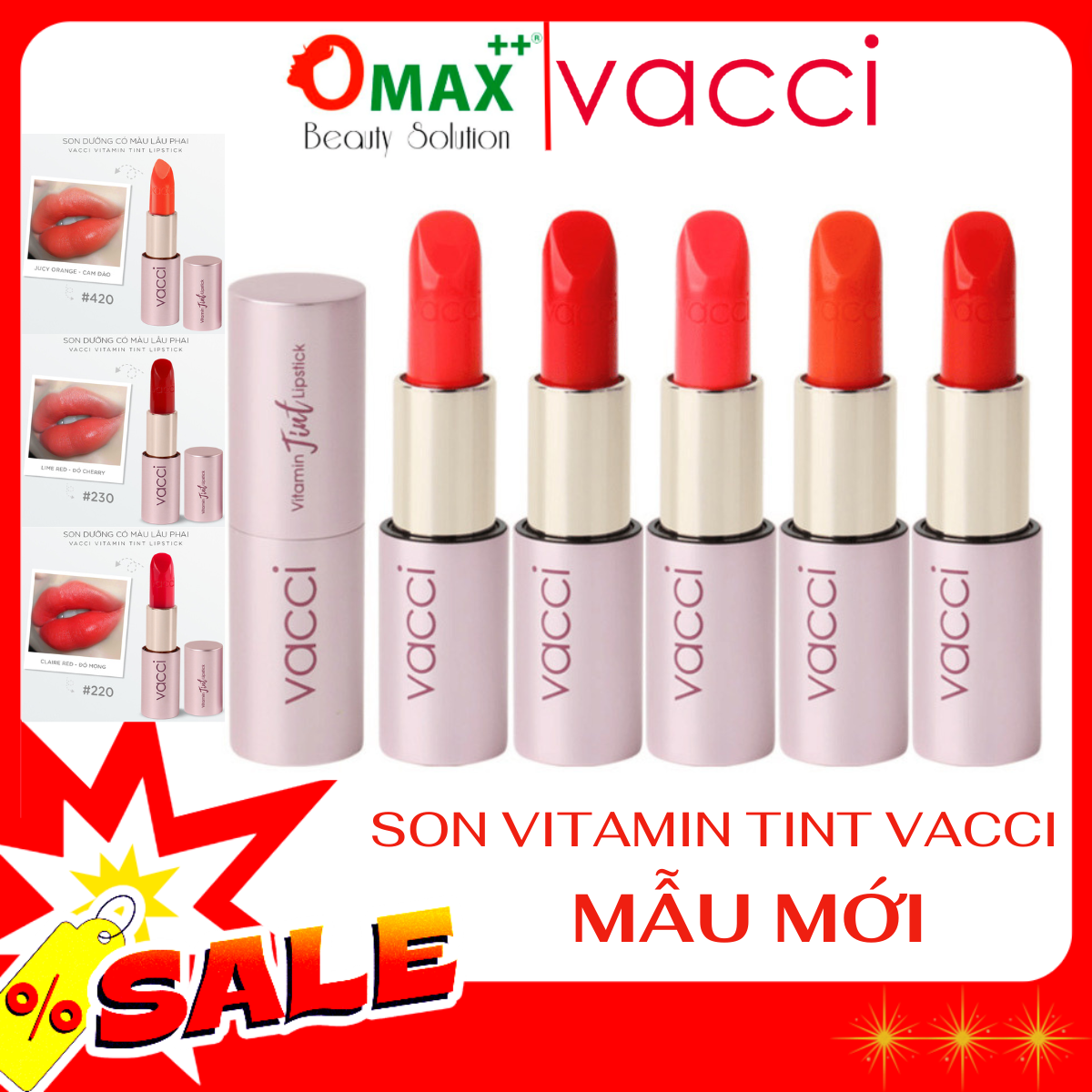 Son Dưỡng Môi Có Màu Lâu Phai Vacci Vitamin Tint Lipstick (Hàn Quốc) - MẪU MỚI 2024