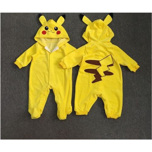 Bộ quần áo Pikachu hoạt hình trẻ con từ 95-105cm