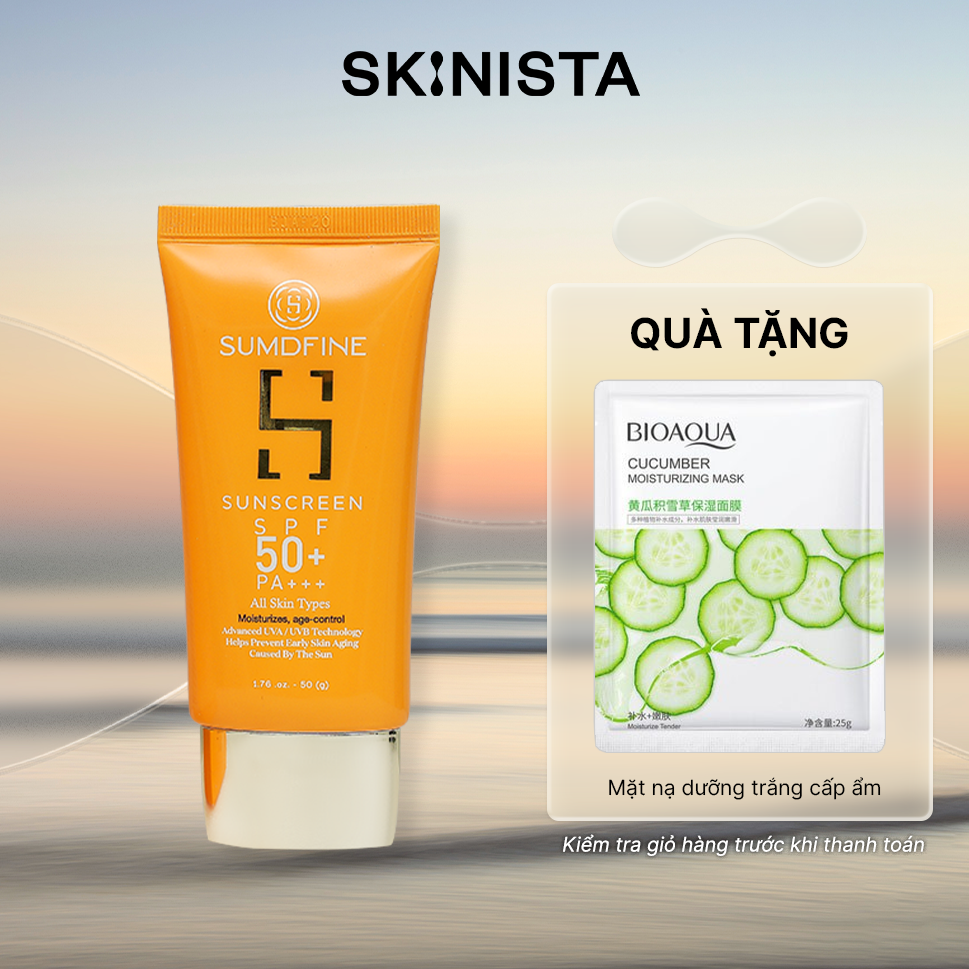 Kem chống nắng sumdfine mọi loại da - kem chống nắng vật lý nâng tone sunscreen hàn quốc spf 50+, pa+++