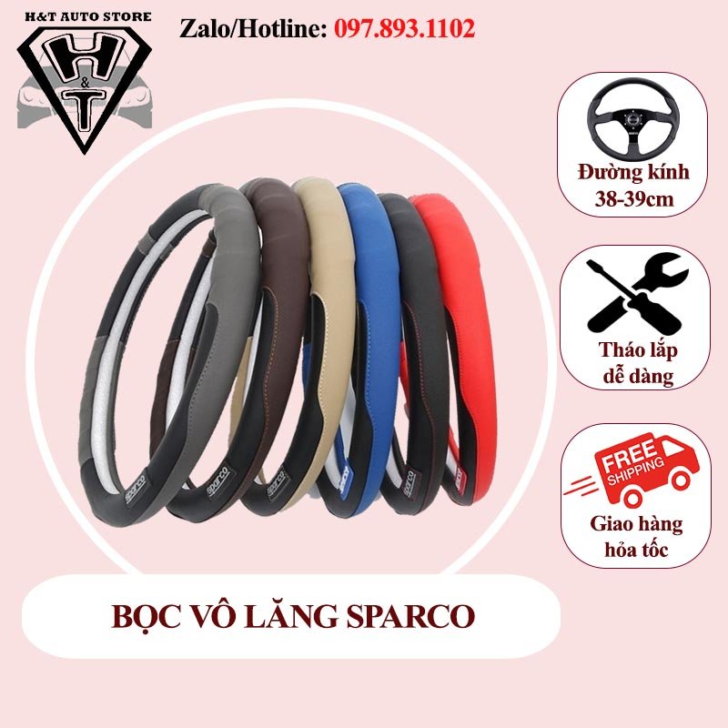 Bọc vô lăng da sparco xe toyota Camry , Altis , Vios , Fortuner , Innova , Prando bọc da bảo vệ tay lái