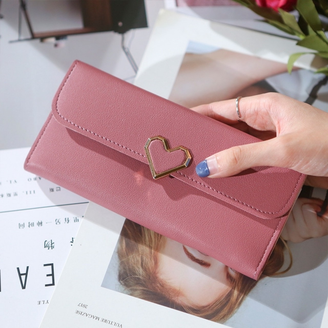 Ví nữ cầm tay đẹp giá rẻ thời trang cao cấp nhiều ngăn đựng tiền VD01- LATTA