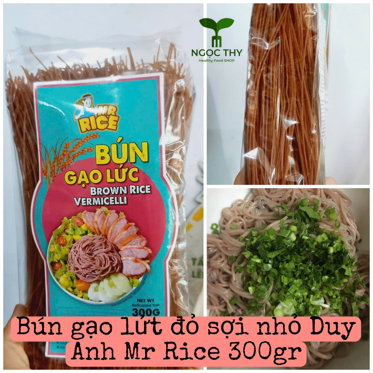 Bún gạo lứt đỏ sợi nhỏ dai ngon dinh dưỡng Mr Rice Duy Anh Food 300gr