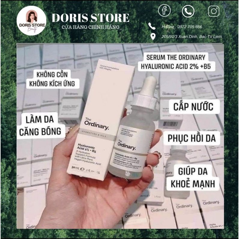 Serum cấp nước, phục hồi da the ordinary hyaluronic acid 2%+b5