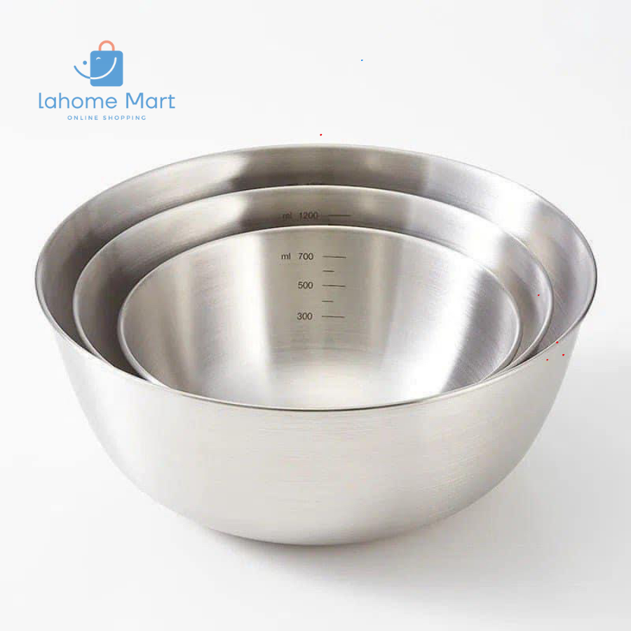 Set 3 thau trộn inox siêu tiện lợi | lahome mart