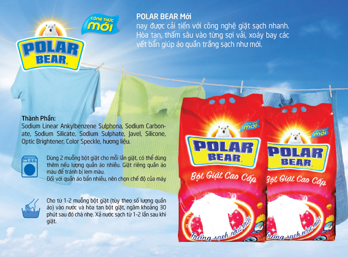 Bột giặt Polar Bear Công nghệ Thái Lan 6kg