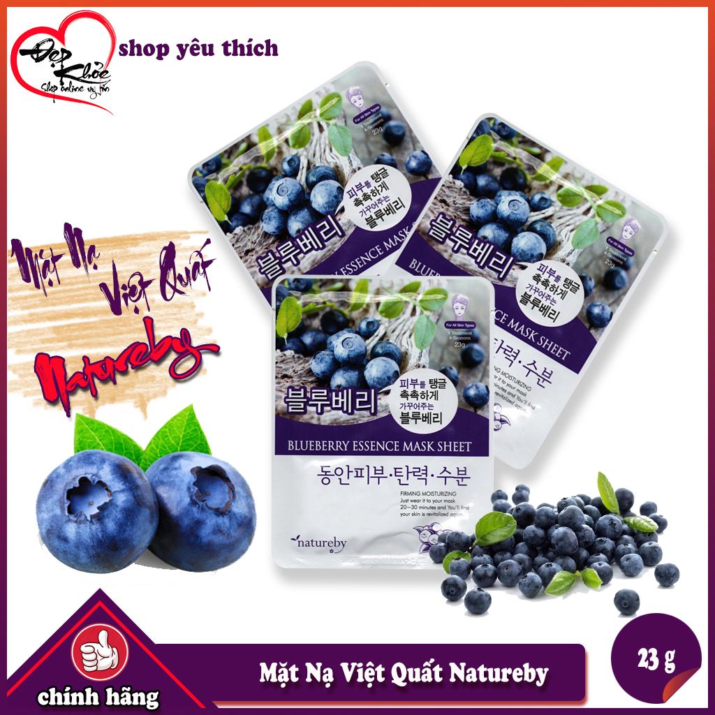 Mặt nạ giấy việt quất natureby hàn quốc