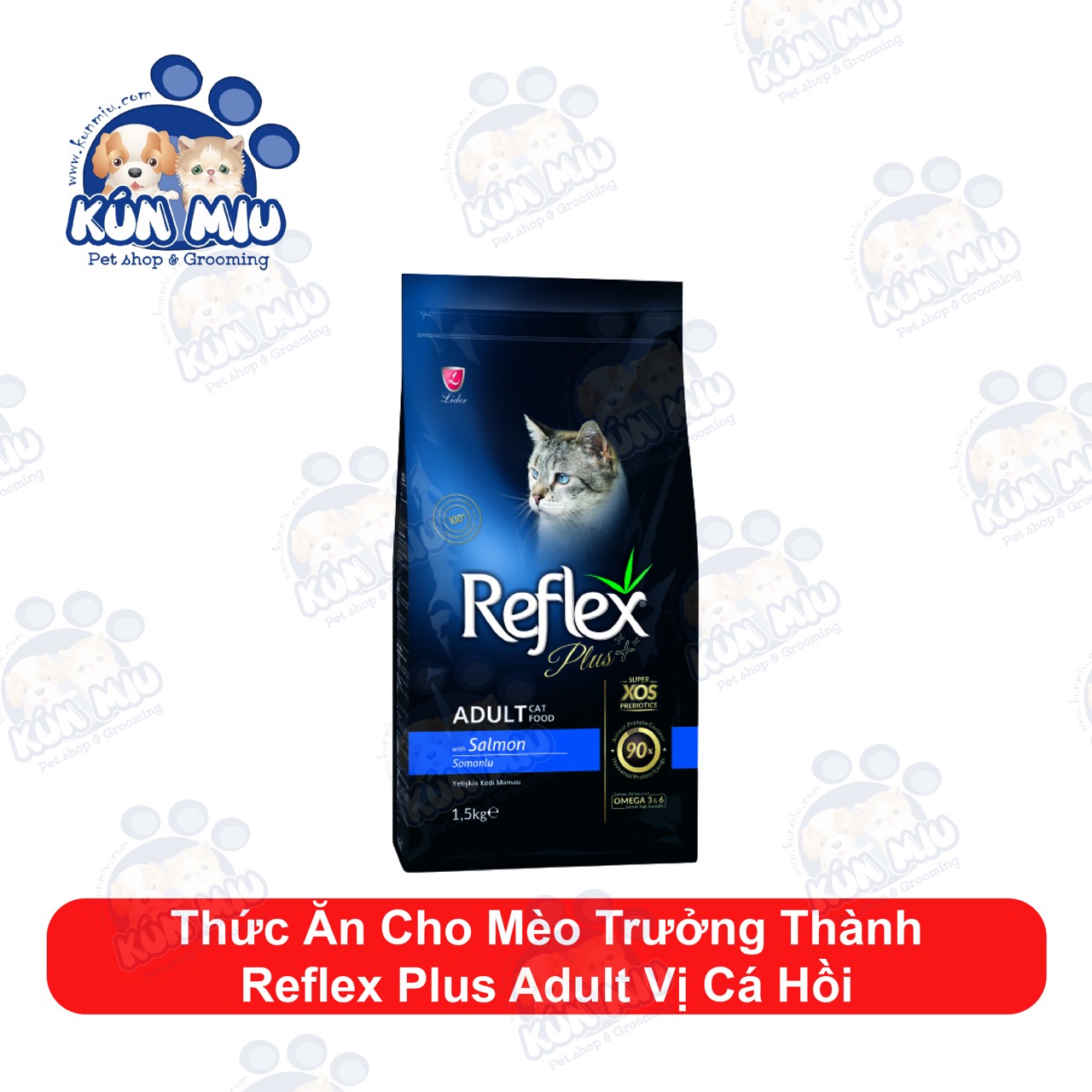 Thức Ăn Cho Mèo Trưởng Thành Reflex Plus Adult Cá Hồi 1.5Kg