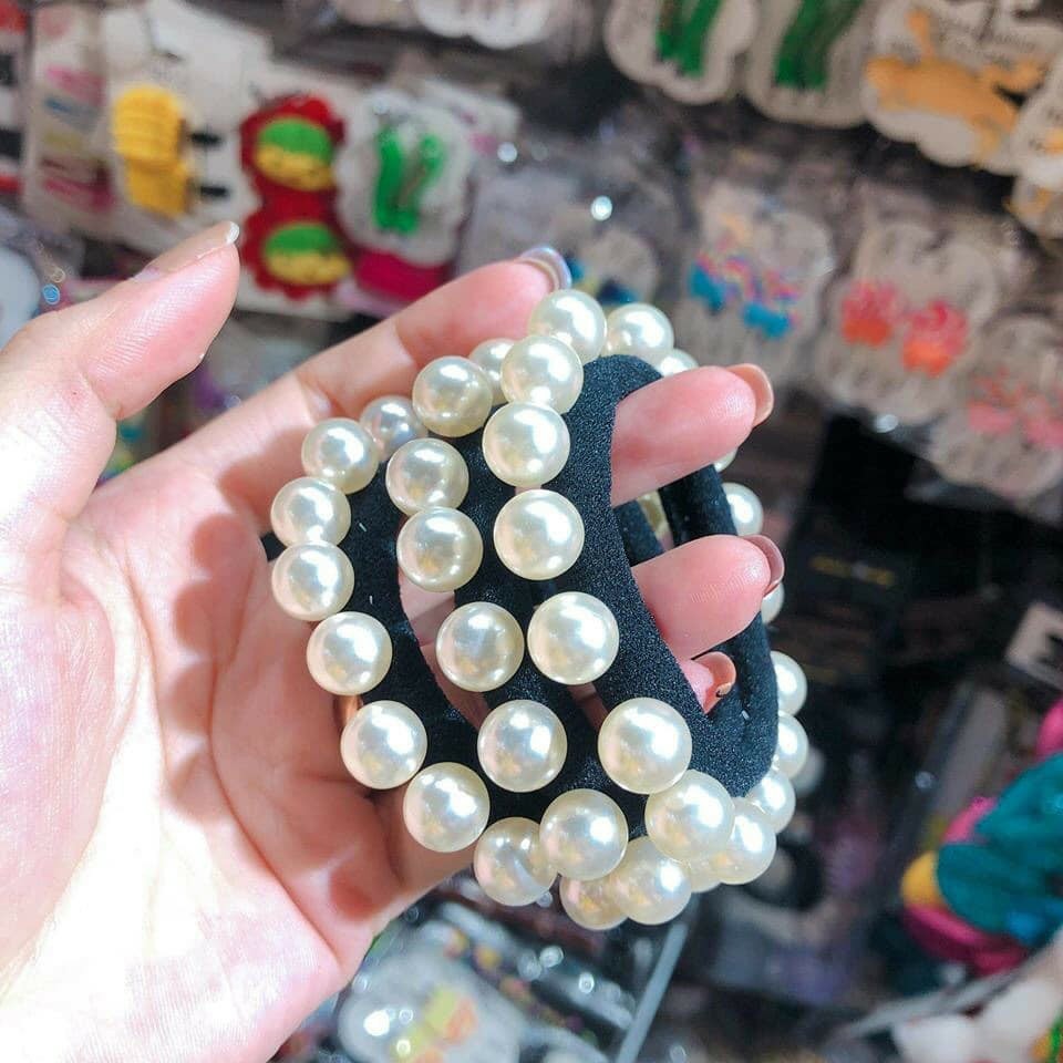Dây Buộc Tóc Đính Hạt phong cách Hàn Quốc