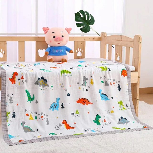 Chăn xô sợi tre 4 lớp bo viền xuất nhật 110x120cm