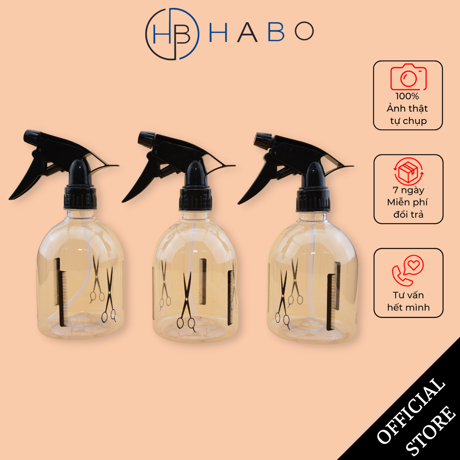 Bình xịt nước cắt tóc, bình xịt barber phun sương, bình nước xịt tóc chất liệu nhựa tốt