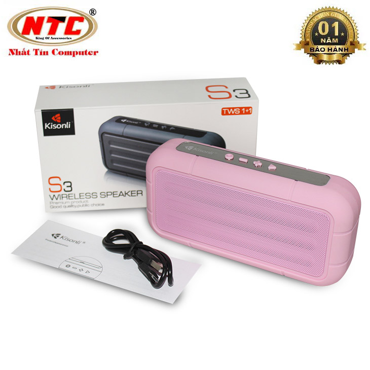 Loa bluetooth kisonli s3 siêu bền - hỗ trợ tws kết nối cùng lúc 2 loa - phụ kiện 1986