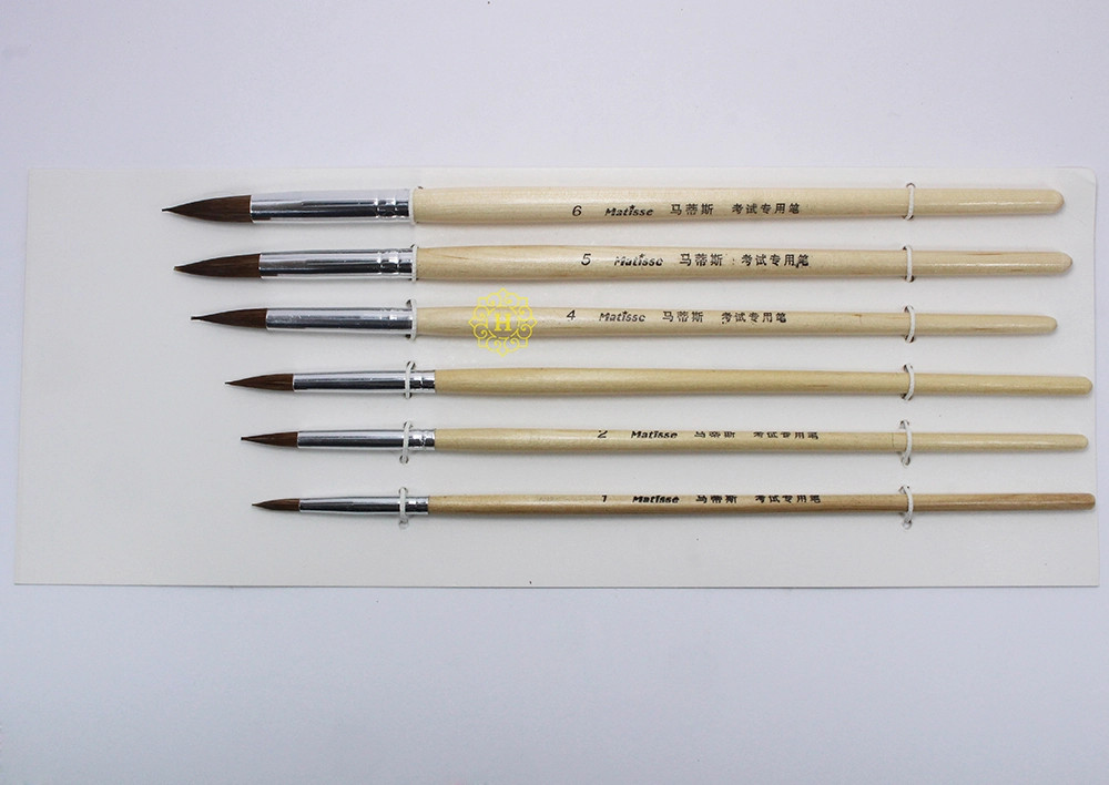 Bút lông sói 6 cái vẽ họa tiết hoa văn nhỏ, ứng dụng cho vẽ keo dát vàng trên các vật liệu, vẽ tranh nước, tranh dầu, đầu lông mịn mềm mại, không gây cảm giác khó chịu khi cầm bút