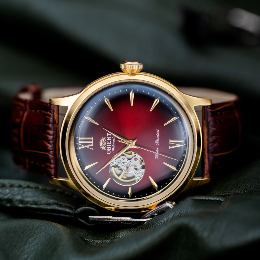 Đồng Hồ Cơ Nam Orient Lộ Tim Vàng Tự Động Automatic Japan Dây Da
