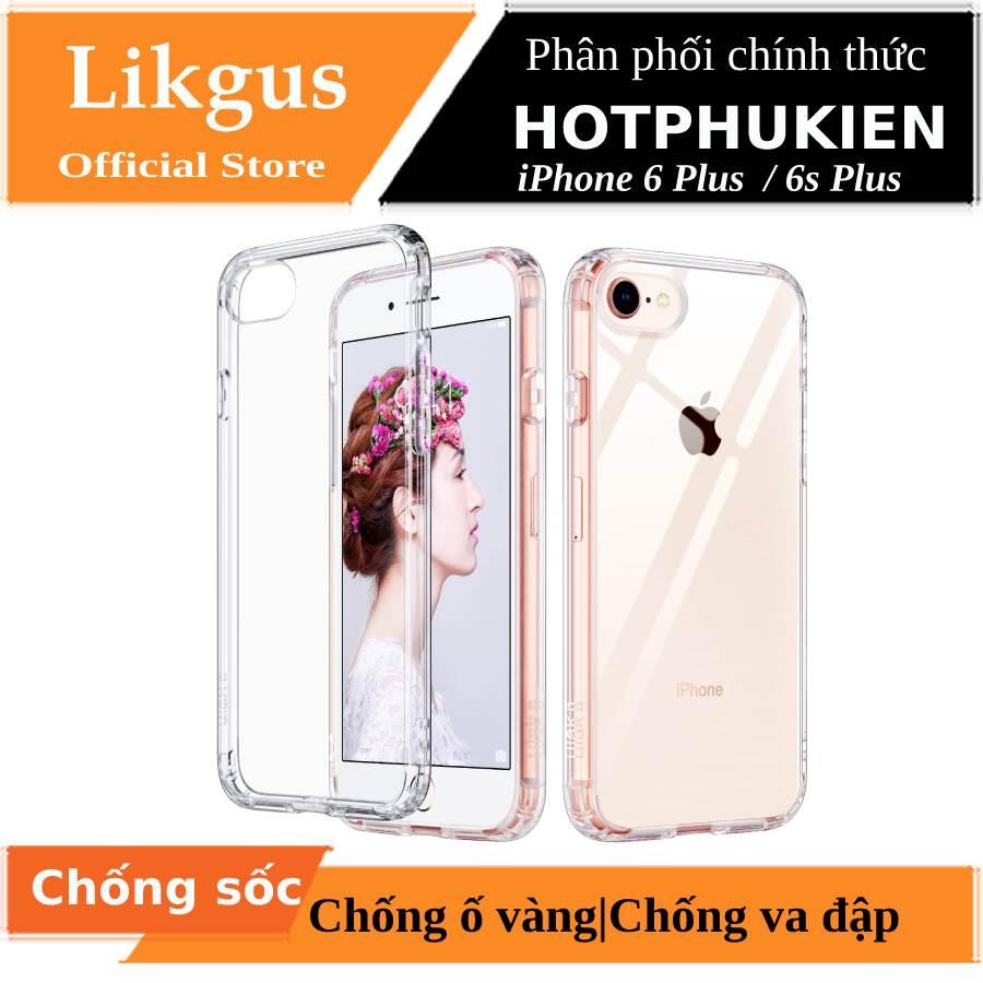 [HCM]Ốp lưng silicon chống sốc cho iPhone 6 Plus / 6s Plus hiệu Likgus Crashproof (siêu mỏng chống chịu mọi va đập chống ố vàng) - Phân phối bởi Hotphukien