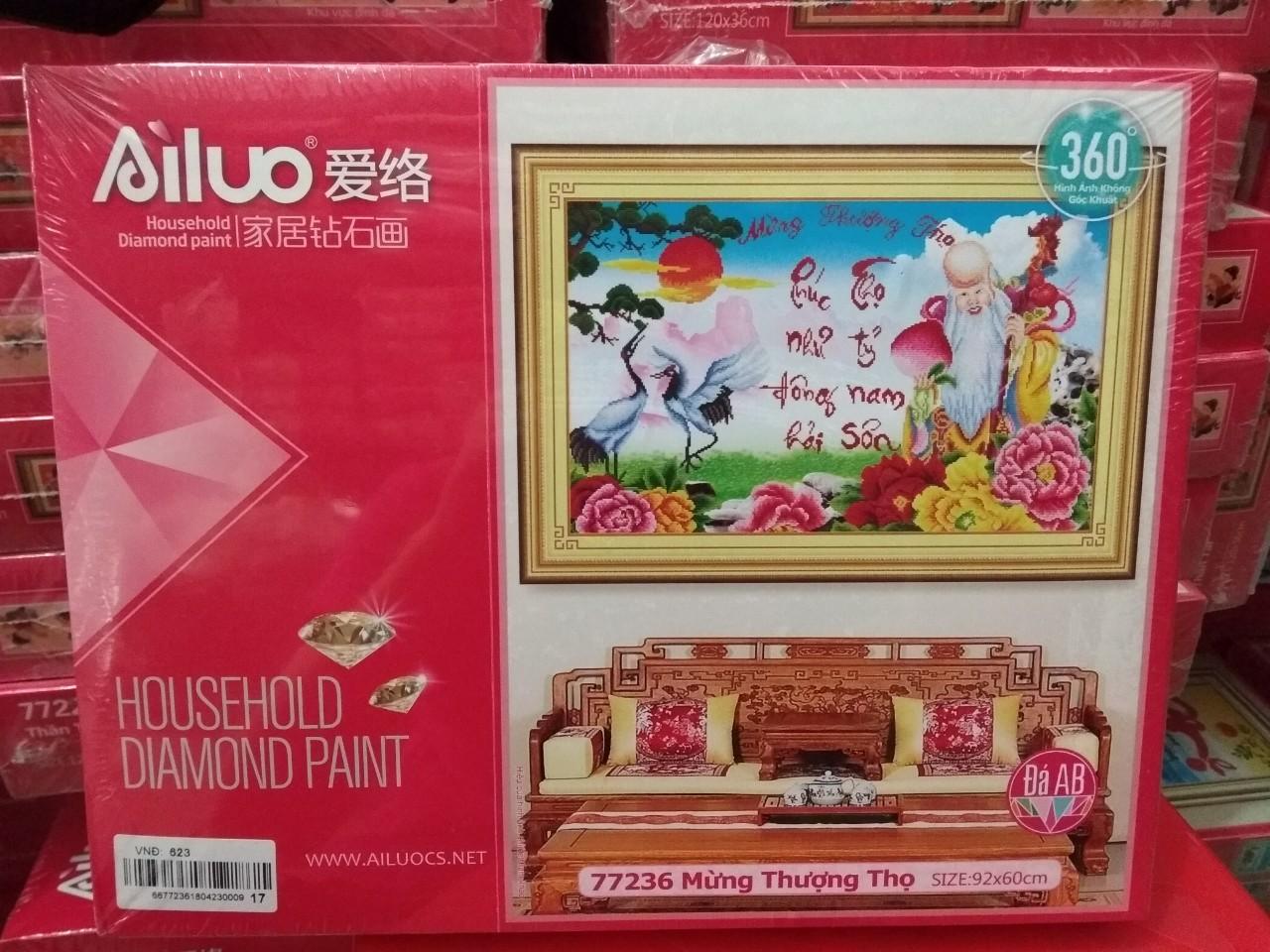 [HCM]Tranh đính đá ông thọ 77236