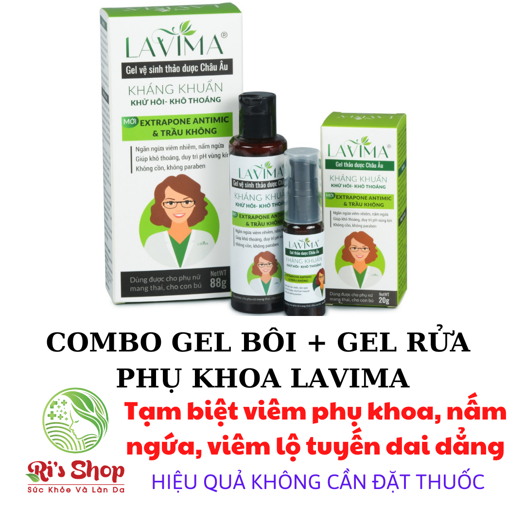 Combo 2 bộ gel phụ khoa lavima - giúp vùng kín luôn khô thoáng, hết mùi hôi - cân bằng độ ph, đồng thời tiêu diệt vi khuẩn