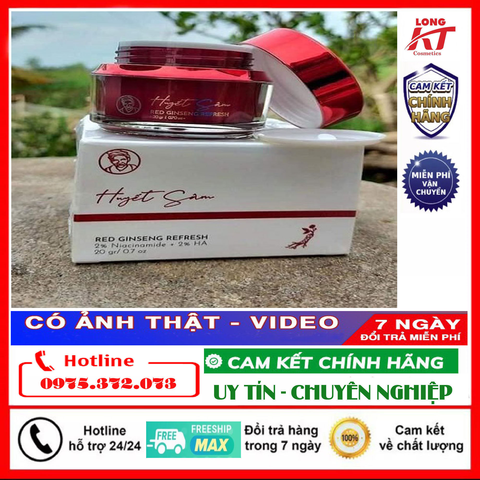 【Cửa Hàng Chính hãng-Bà lão-100%】Mẫu mới Kem Face Huyết  Sâm  Đỏ - Bà Lão 20GR Chính hãng Kem face dưỡng da ngữa mụn bà lão Mẫu Mới 20gr