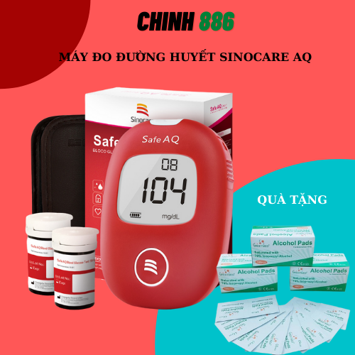 Bộ Máy+25Kim+25Que Đo Đường Huyết Sinocare Safe Aq