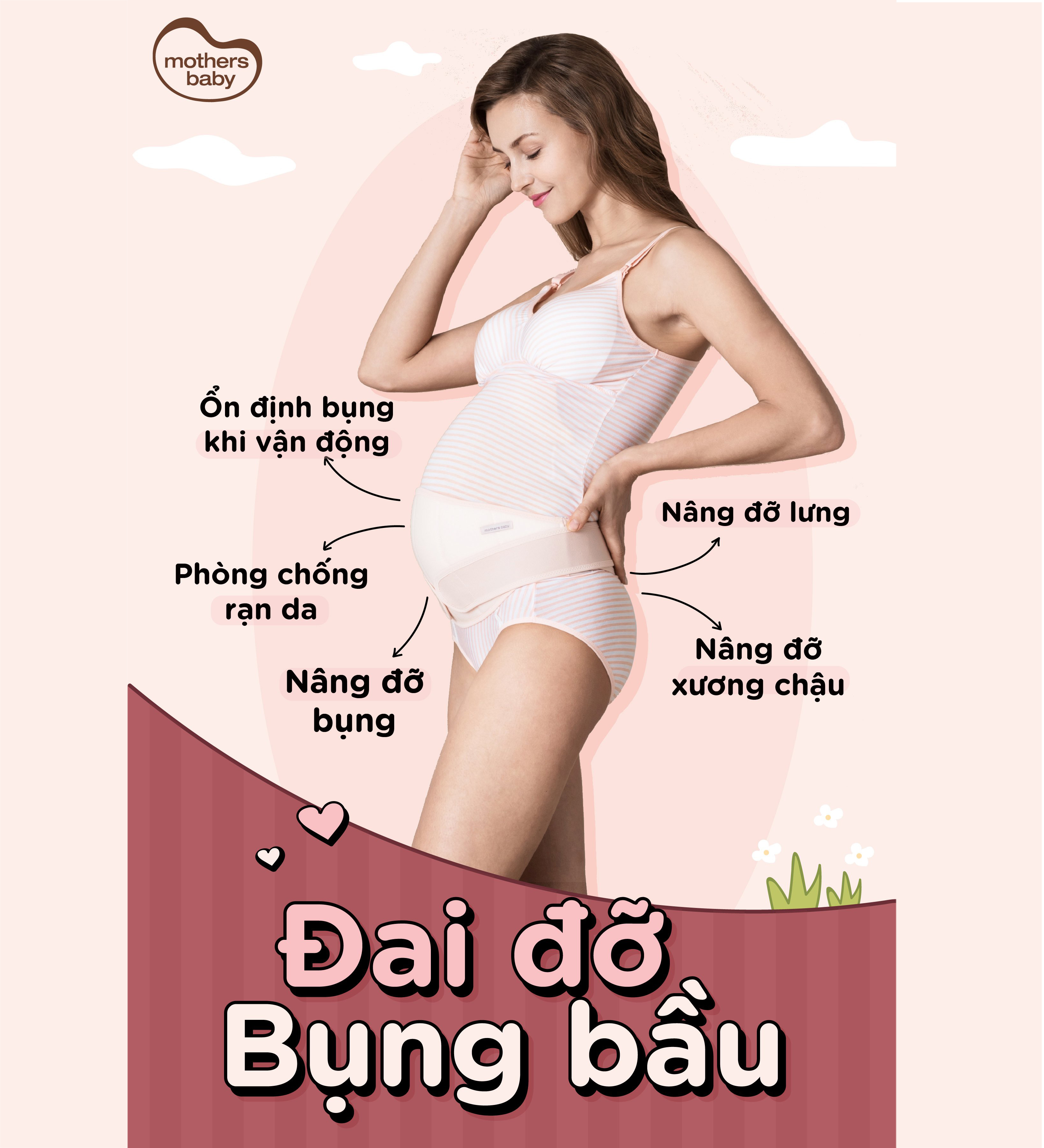 Đai Đỡ Bụng Bầu Cho Mẹ Bầu Trước Khi Sinh Chính Hãng Mothersbaby Hàn Quốc Đai Nâng Đỡ Bụng