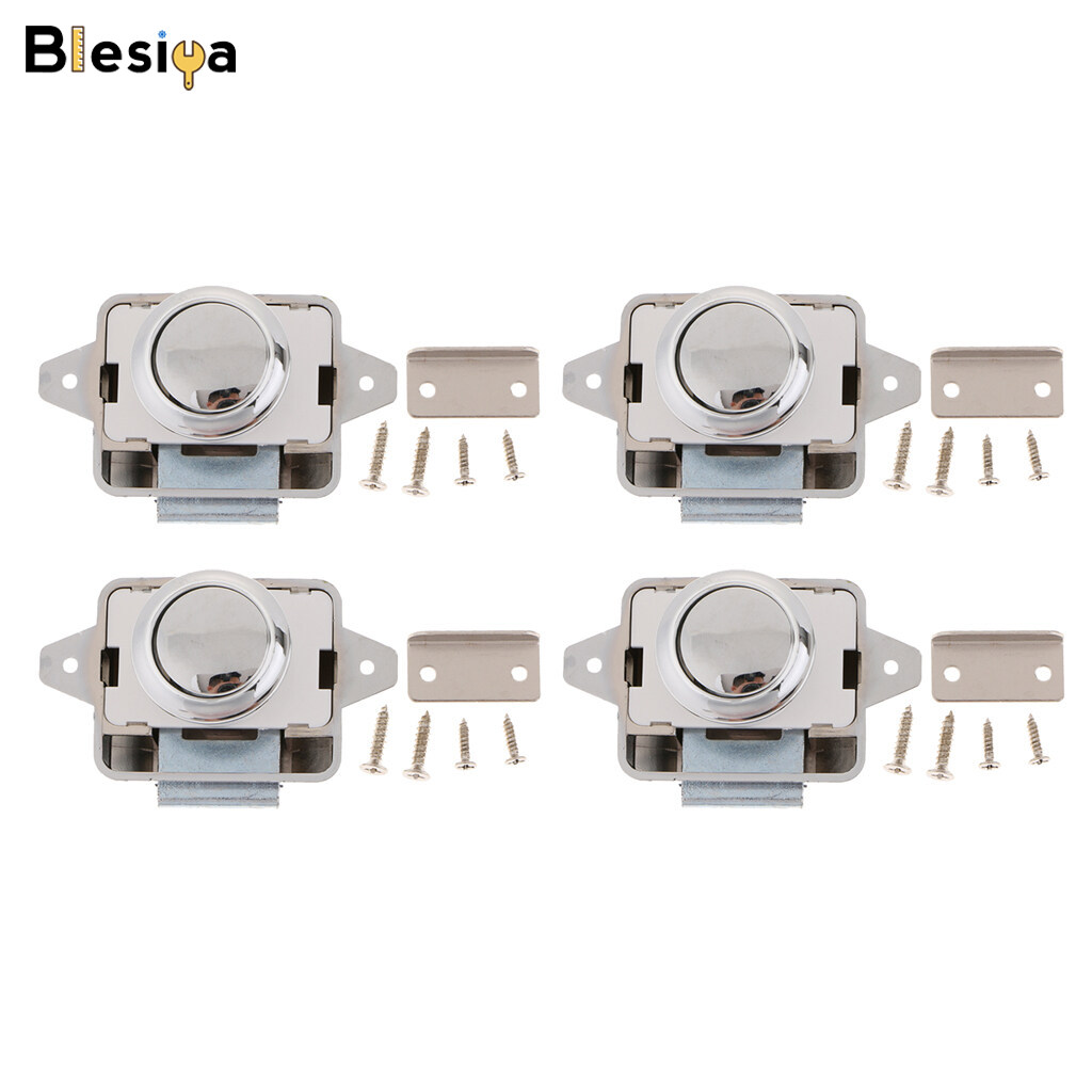 Blesiya Khóa Nút Nhấn Hạng Nặng 4x, Ngăn Kéo Thuyền RV Tủ Nhà Tủ Bạc