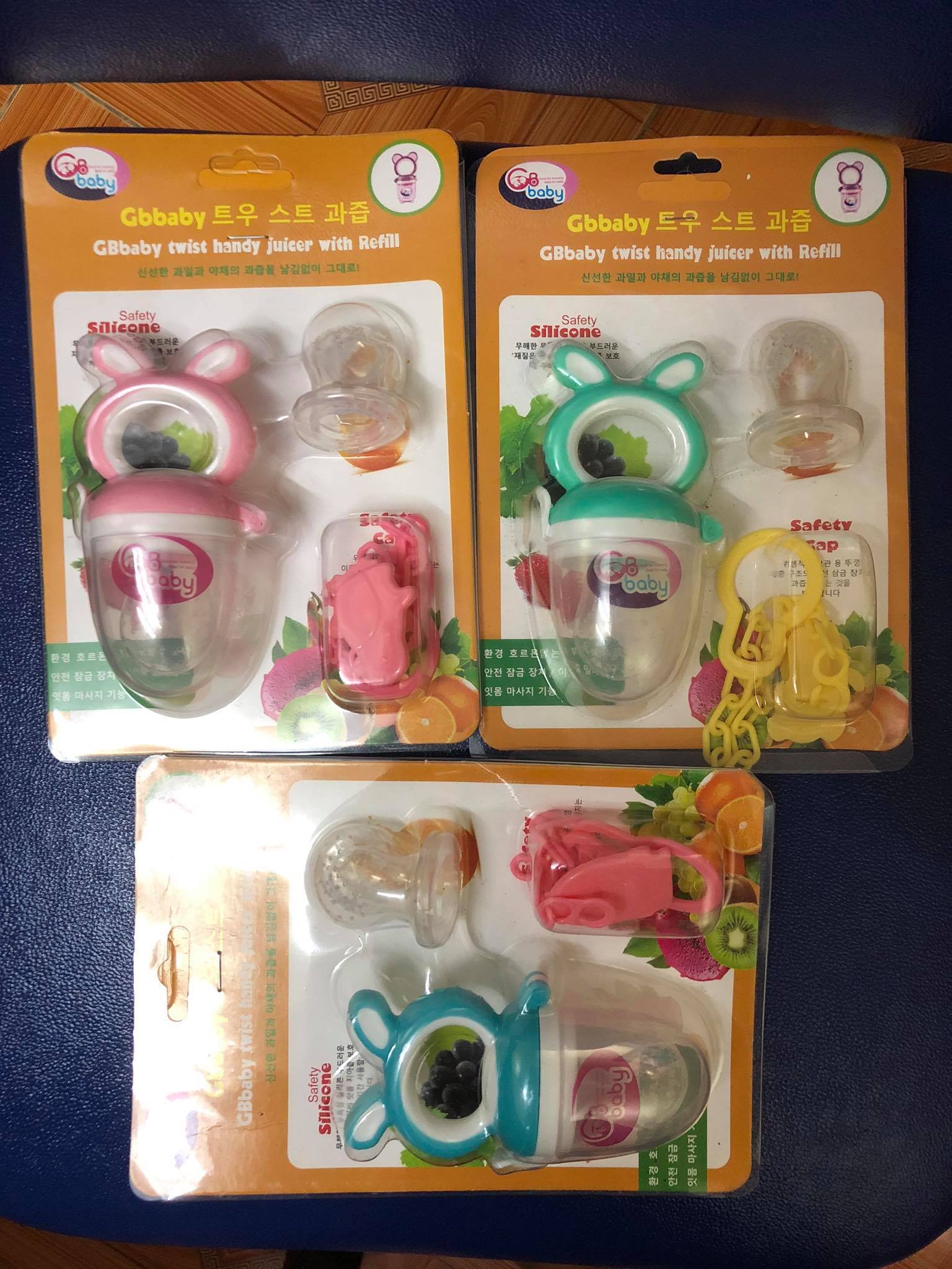 [3 NÚM] Túi Nhai Ăn Dặm Chống Hóc, 3 Size Núm Nhai, Kẹp Xích