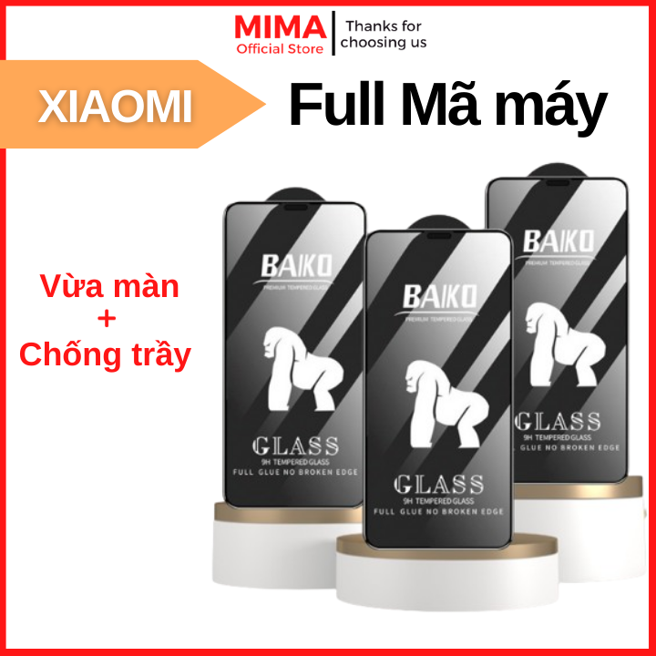 [Tâng bộ dán] Kính cường lực Baiko Xiaomi Redmi Note 13 12 11 10 8 Pro 10s 9 9s 8 7 Redmi 13 12 12c 13c 10c 9 9A 9C 9T Xiaomi 13T 12T 11T 10T Pro 5G, Mi 11Lite 12 Lite 13 14, Xiaomi Poco C40 X3 X4 X5 F3 F4 K20 K30 K40 K50 K60 K40s K30s Pro Gaming (Main)