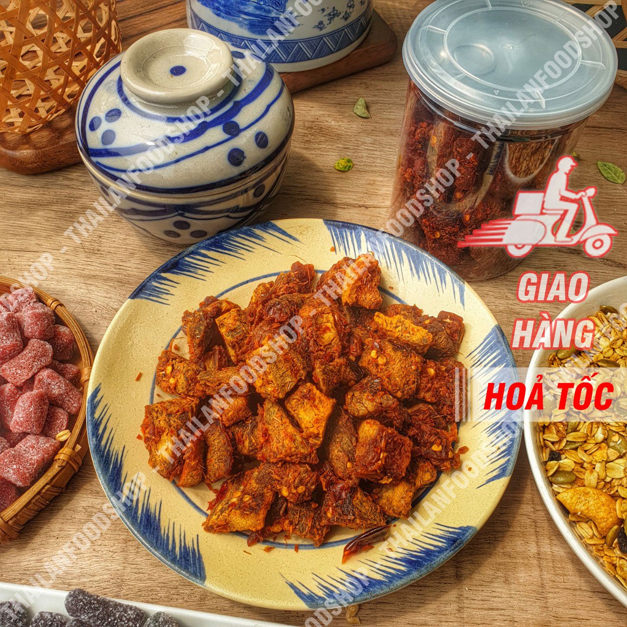 Khô bò viên tứ xuyên - lon 290gram