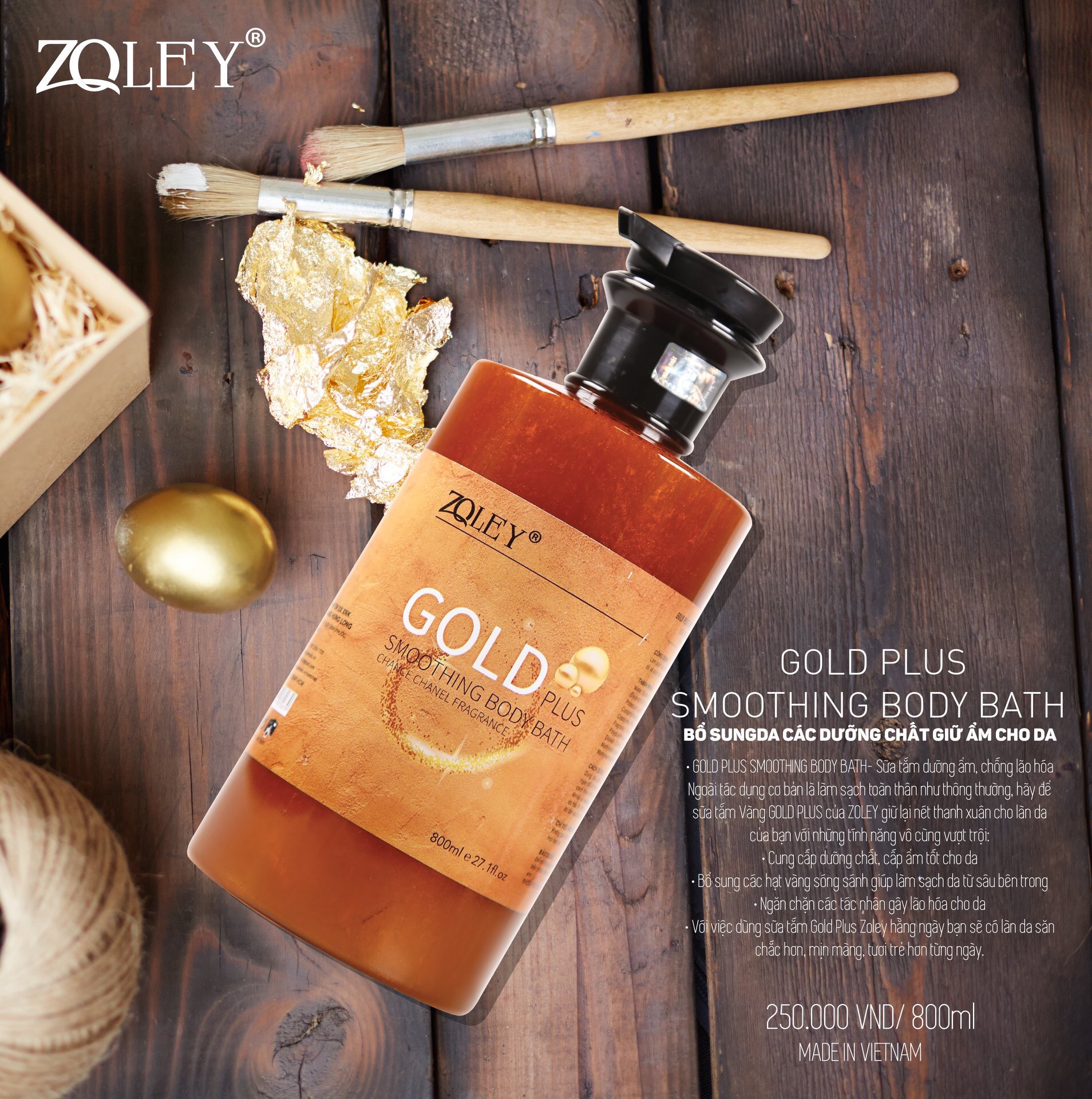 Sữa tắm gold plus zoley 800ml - chai lớn