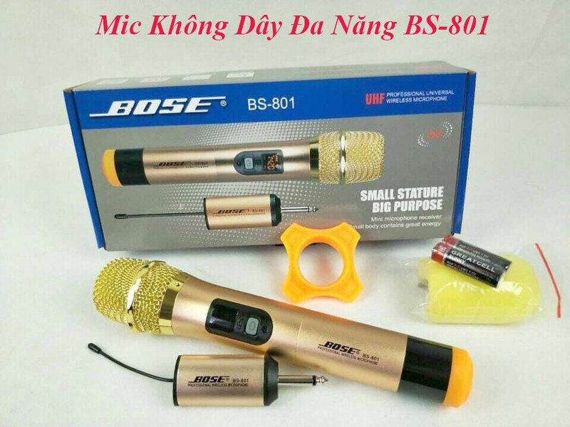 Mic không dây BS-801-mic hát karaoke không dây âm thanh hay bảo hành 3 tháng - mic hát - 05