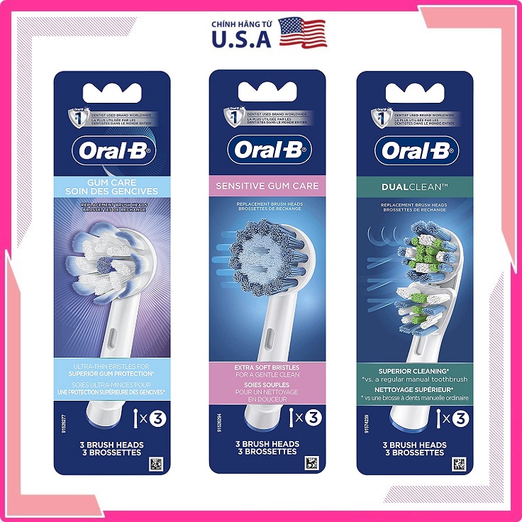 Đầu bàn chải điện oral b sensitive clean | precision clean | 3d white | floss action | cross action | dual clean
