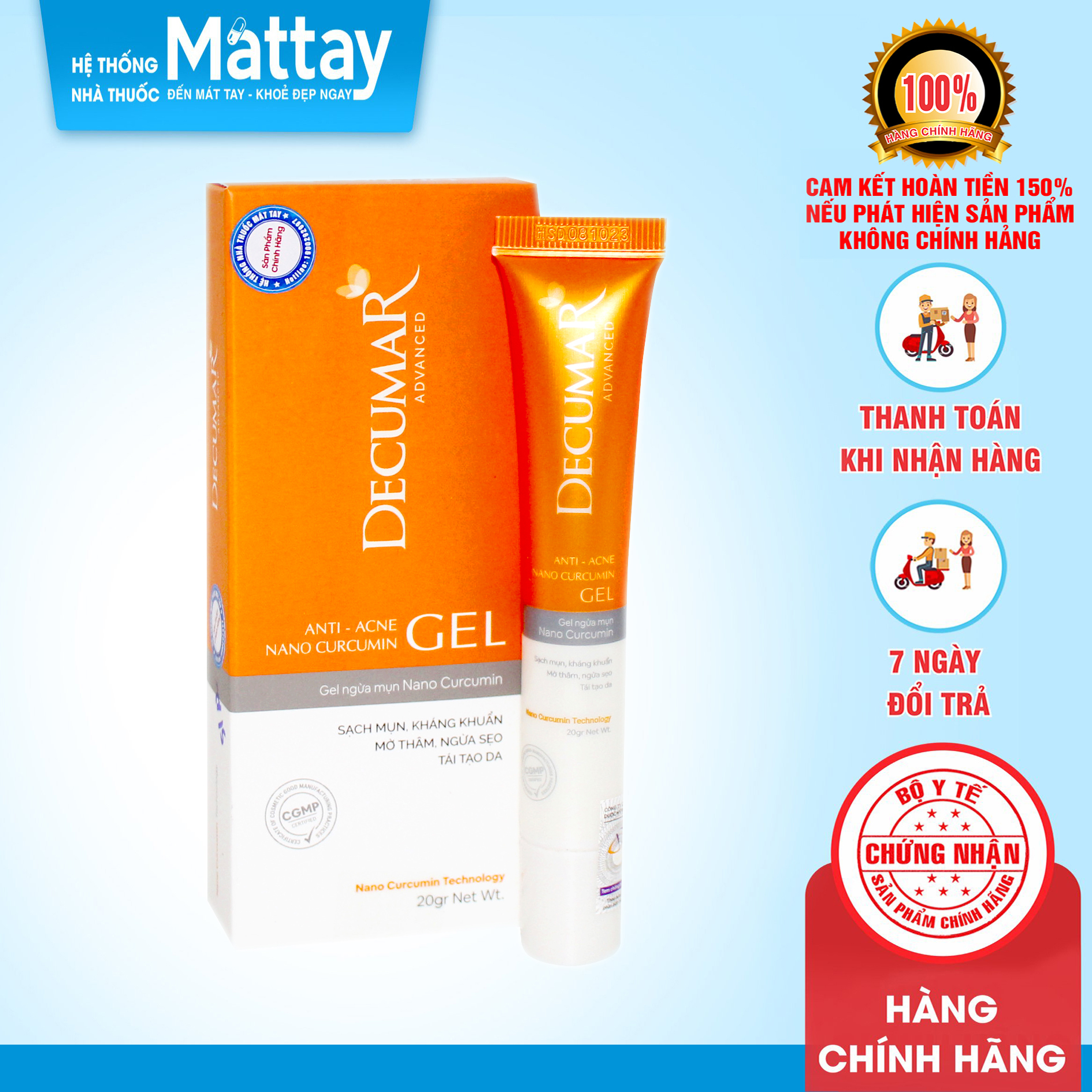 Decumar advanced - tuýp 20g - gel ngừa sạch mụn, kháng khuẩn, mờ thâm