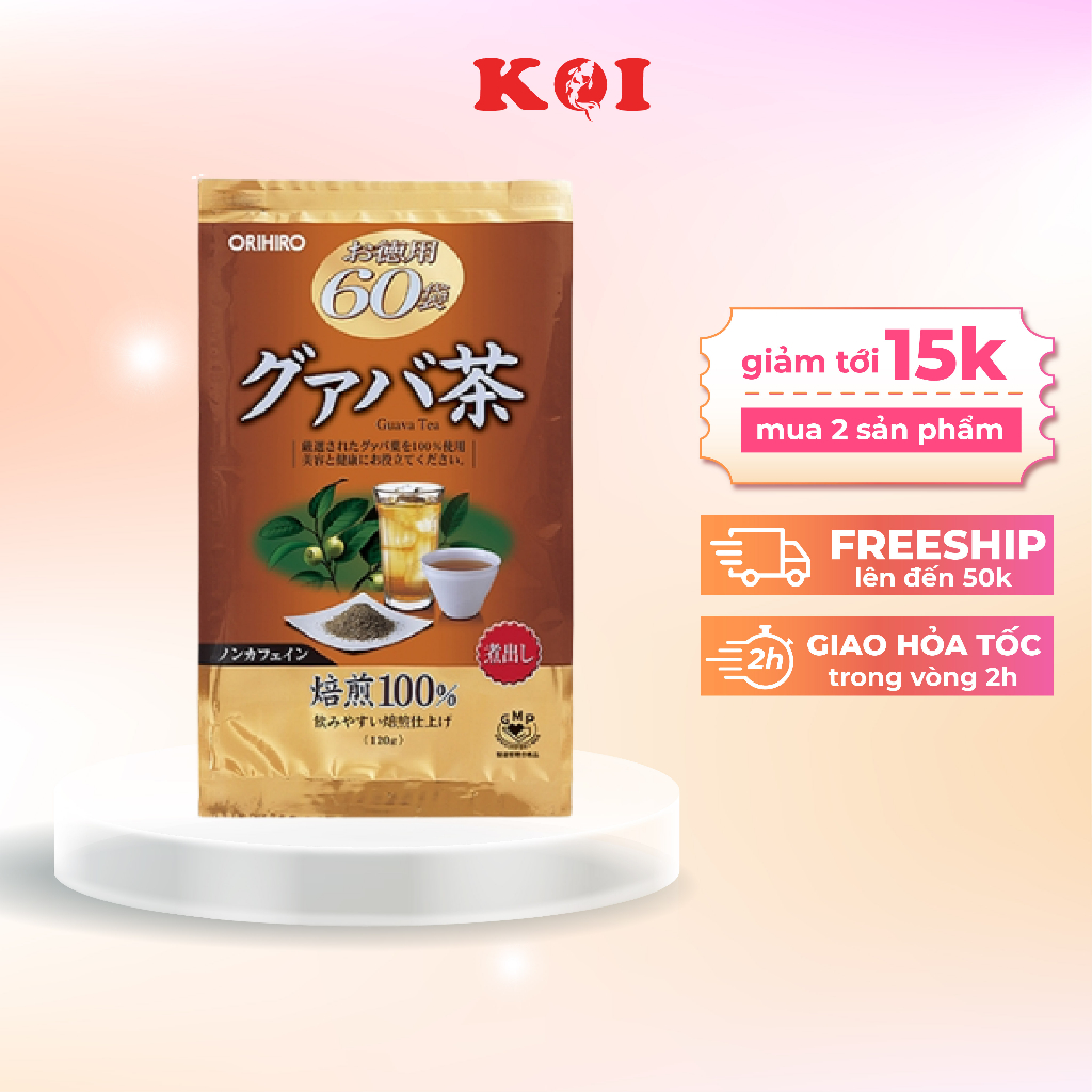 Trà ổi túi lọc hỗ trợ giảm cân Orihiro 60 gói thanh nhiệt mát gan Nhật Bản