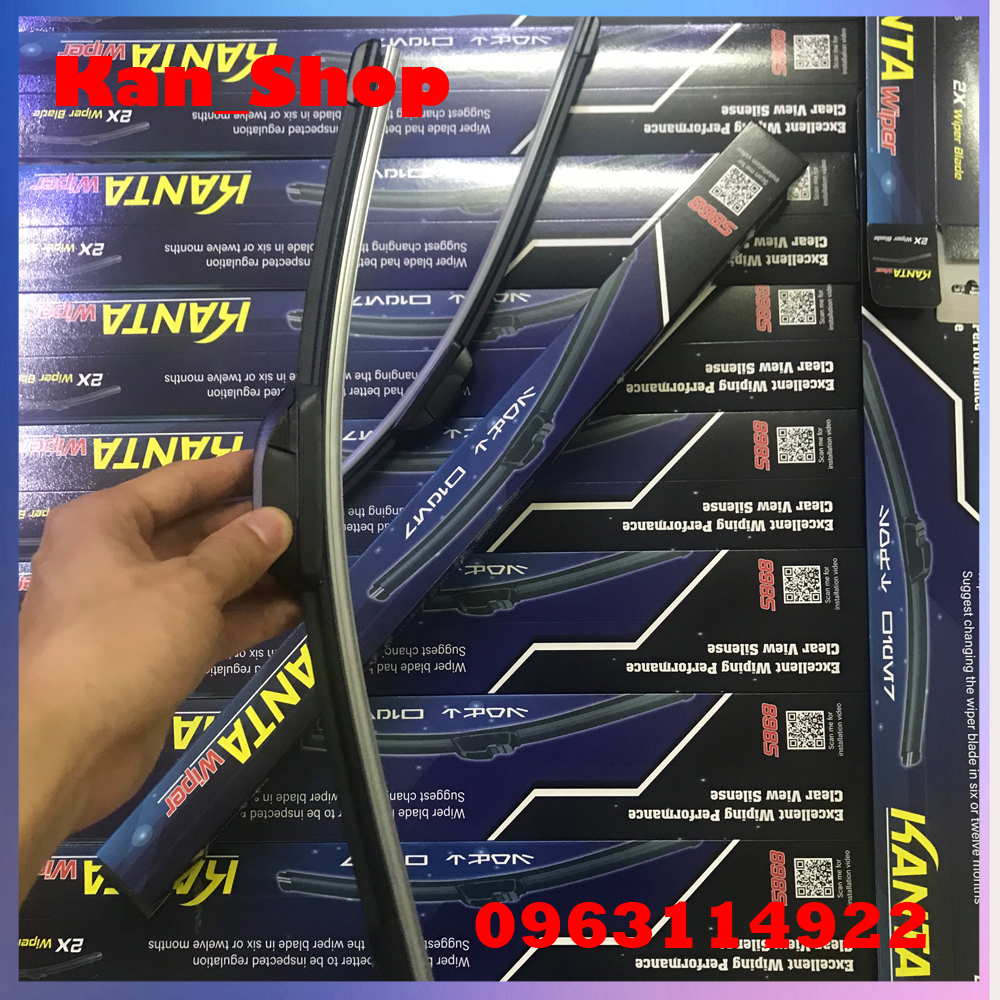 Gạt Mưa Silicone KANTA Hàng Nhập Khẩu Nhật Bản - Tặng Ngay Sủi Sịt Rửa Kính  (SL 1 Chiếc) Dành Cho Gạt Chân Móc Câu