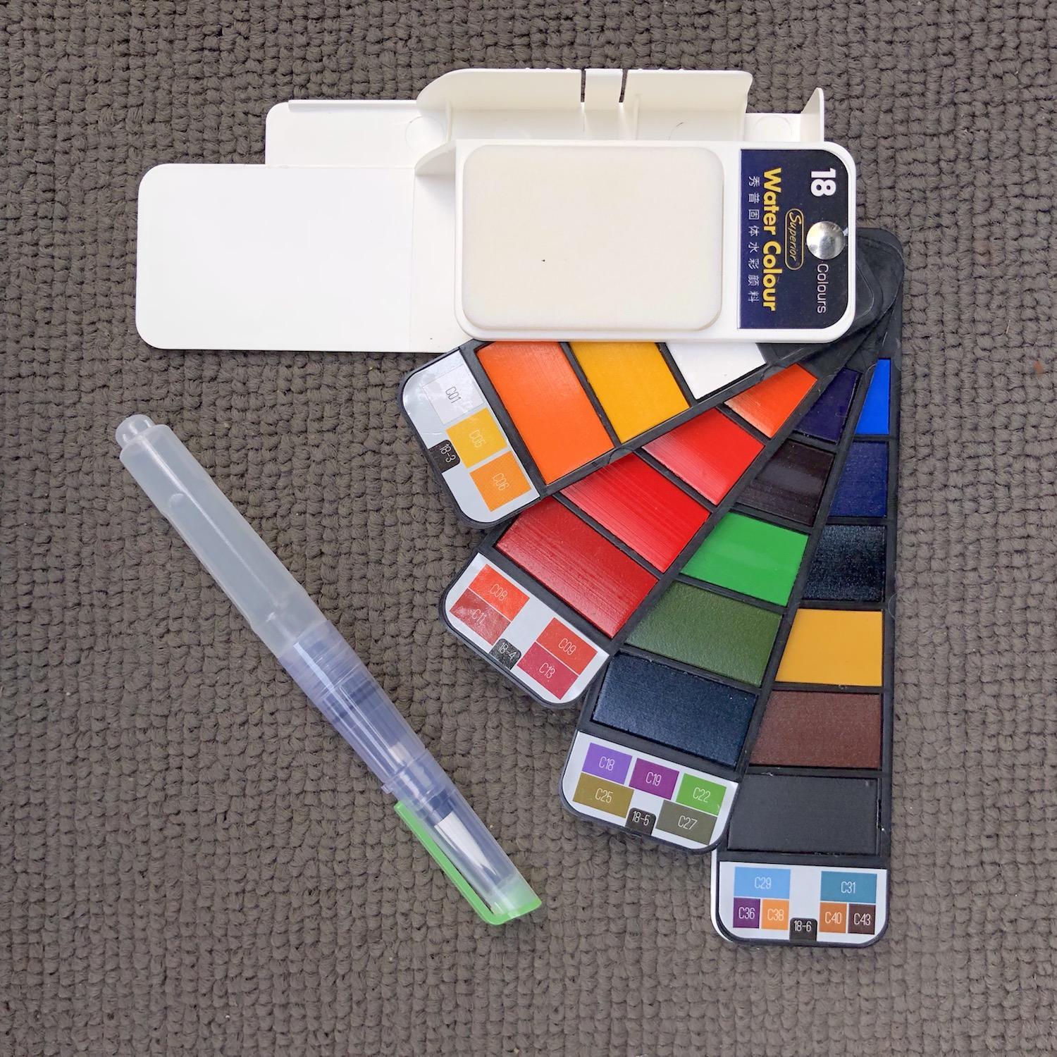 MÀU NƯỚC SUPERIOR DẠNG THẺ QUẠT 18/25/33/42 (TẶNG KÈM BÚT CỌ NƯỚC)