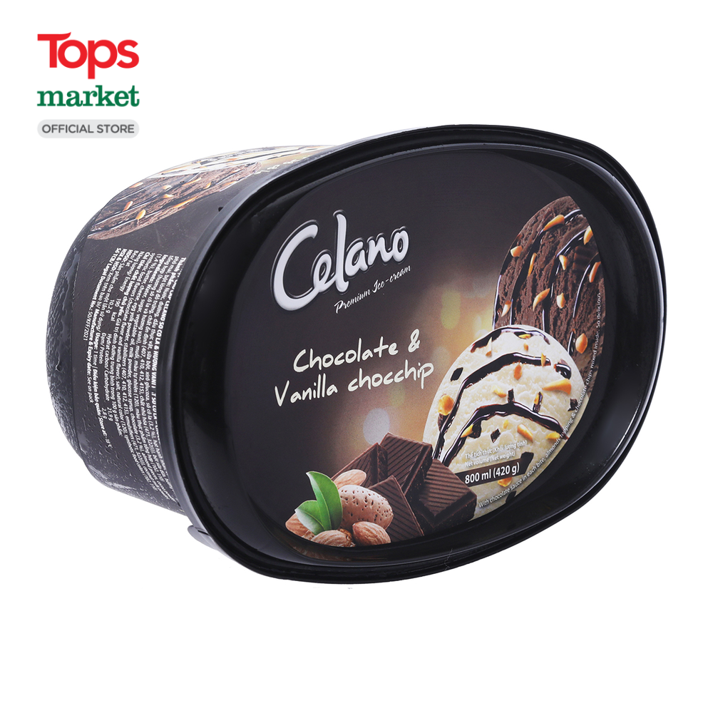 Kem Hộp Celano Sô Cô La Và Vani Hạt Sô Cô La 800ML