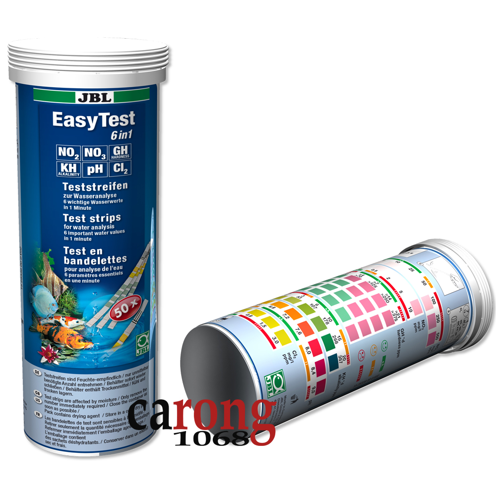 JBL EasyTest 6in1 que thử Clo, axit , độ cứng nước , nitrit , nitrat và độ cứng cacbonat