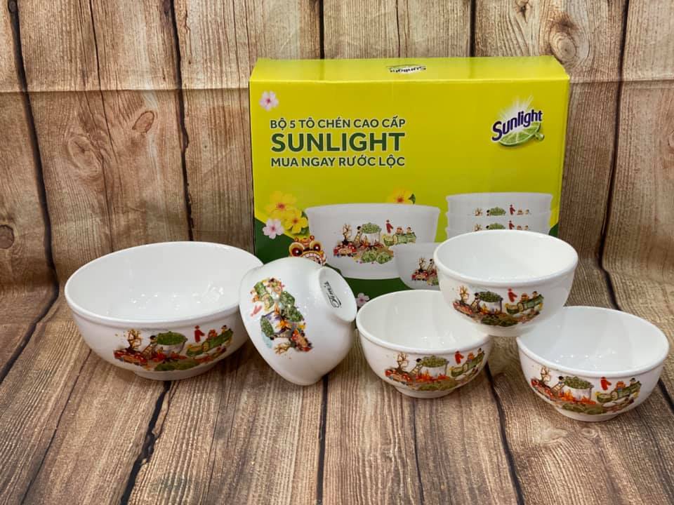 Bộ tô chén sứ tráng men quà Sunlight