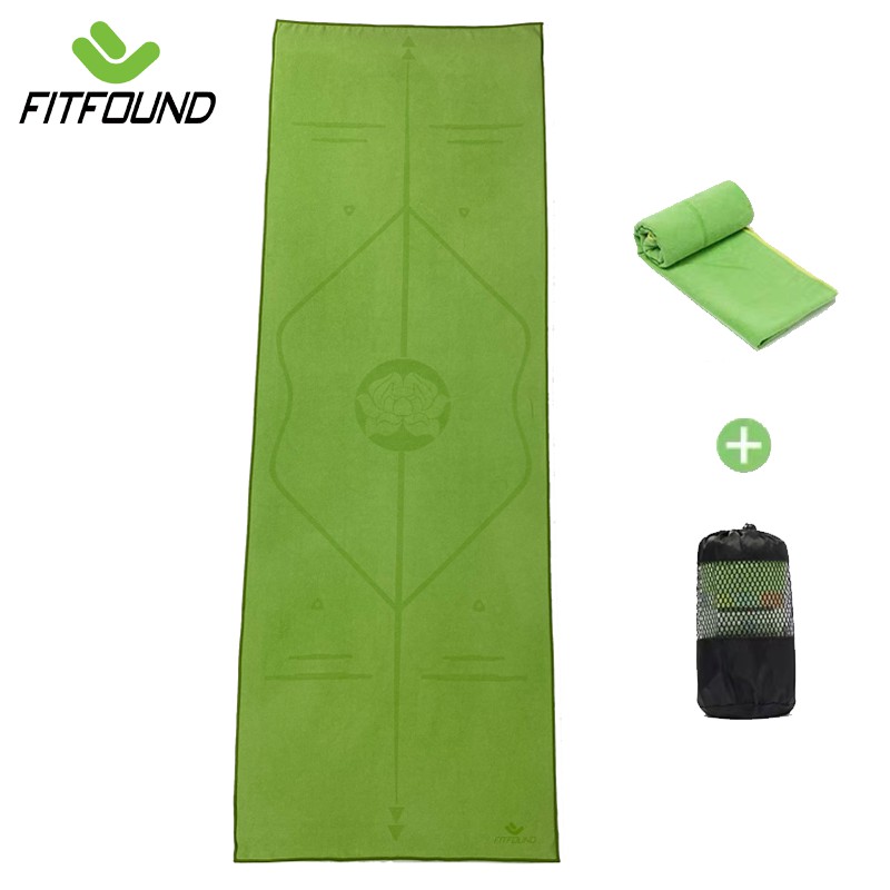 Khăn trải thảm tập yoga in định tuyến bo viền 4 góc chống xô chống trượt cho người nhiều mồ hôi mỏng 1.5mm tặng kèm túi
