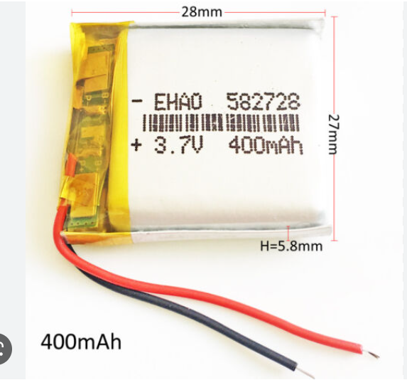 Pin Sạc Lithium Polymer 3.7V 400mah 582728 Cho tai nghe,loa Mp3 MP4 MP5 GPS PSP Bluetooth hàng mới