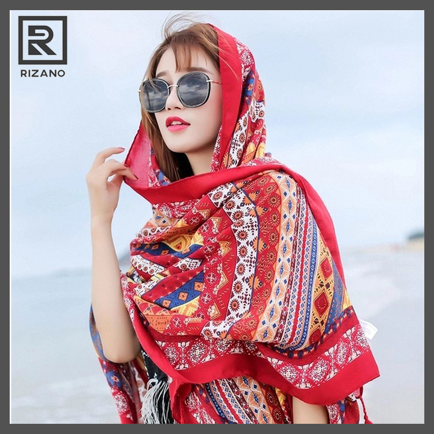 Rizano- khăn choàng cổ, chất liệu voan, dùng như khăn, khăn bandana, khăn quàng cổ, kết hợp cùng, bikini, bikini đi biển đẹp, khăn chụp ảnh đẹp - khăn quấn