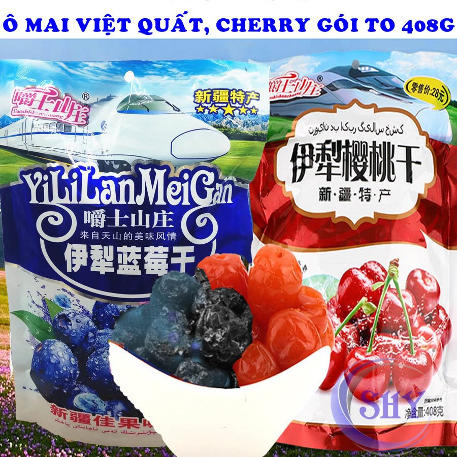 Gói 408g kẹo ô mai cherry & việt quất siêu ngon