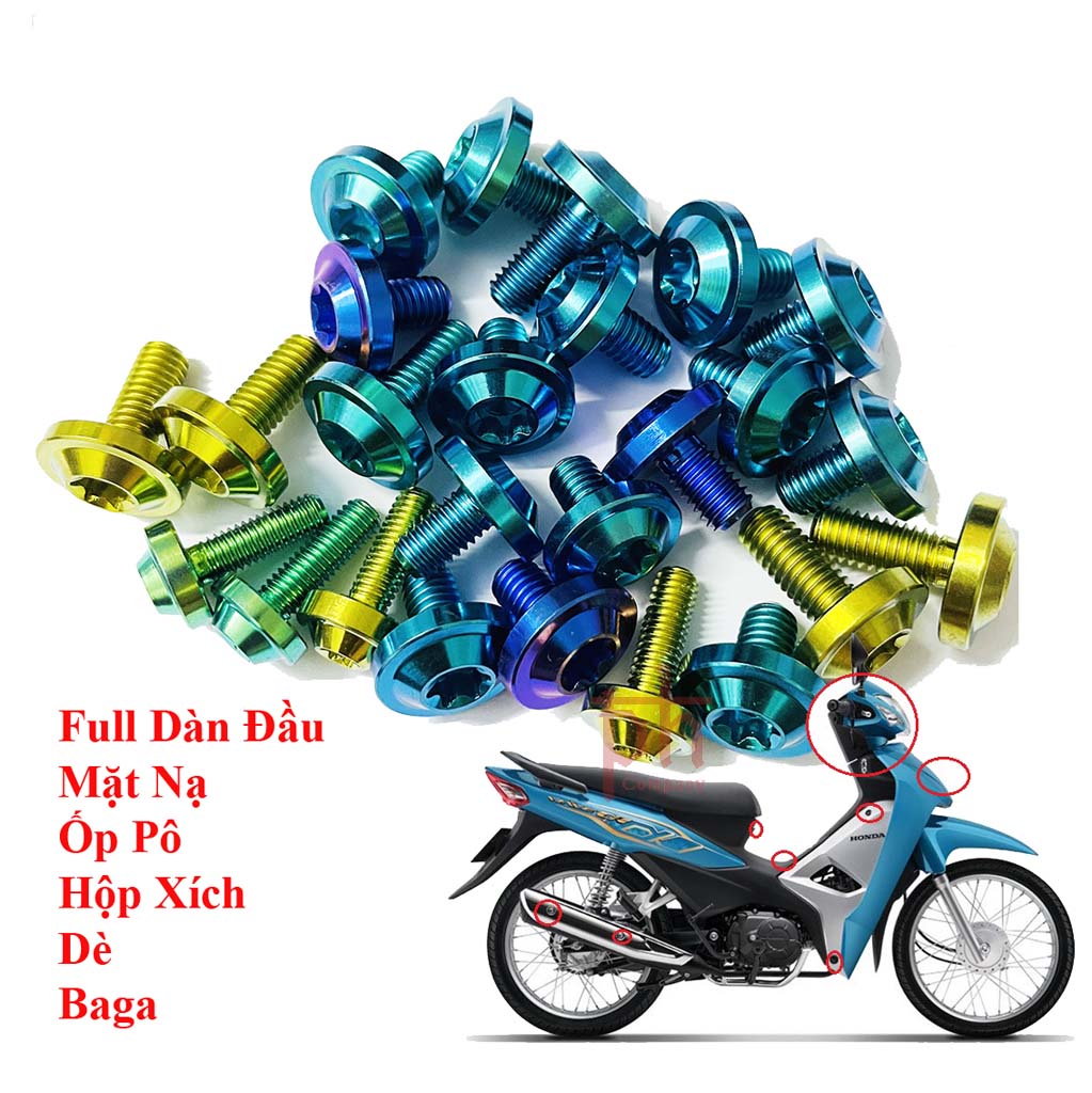 Full Ốc Titan Gắng Dàn Áo Wave A, Wave Alpha, ốc dàn áo, full ốc áo-CPN