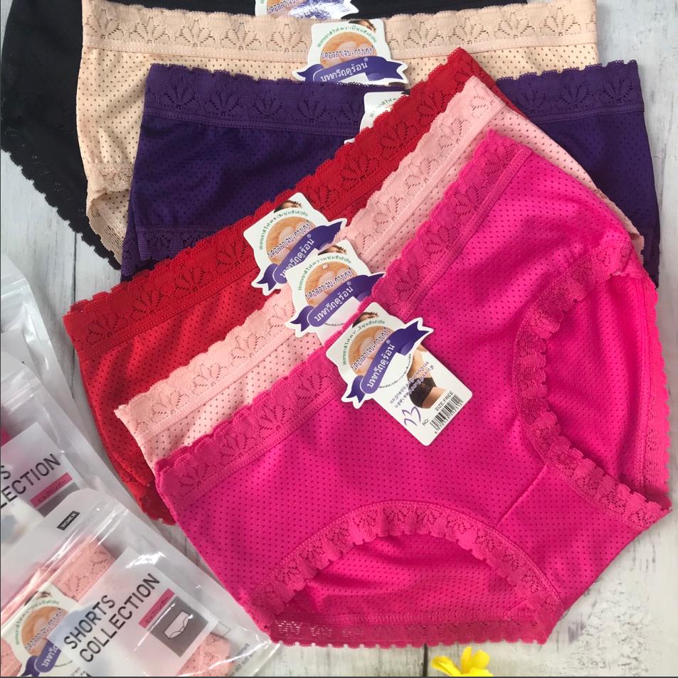 Quần lót Thái Lan thông hơi viền ren cao cấp size 40-55kg - Quần Lót Nữ, Quần Chíp Nữ, Quần Lót Ren, Quần Sịp Nữ, Quần Con, Quần Xì - Kiều Anh Store