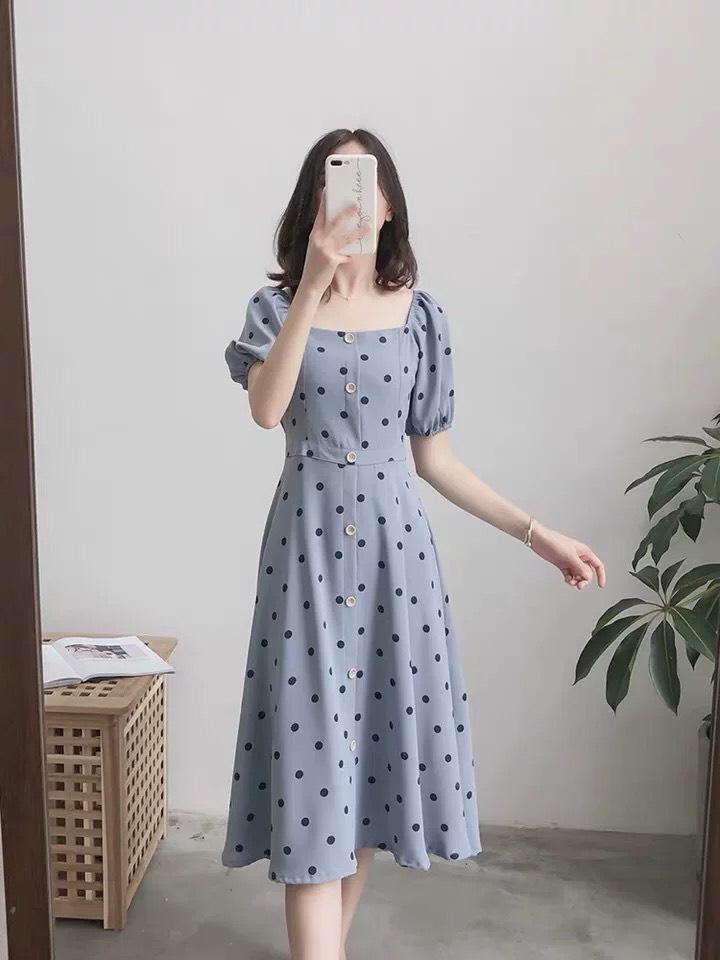 [HCM]ĐẦM VOAN LỤA CHẤM BI ĐẸP SANG TRỌNG QUÝ PHÁI